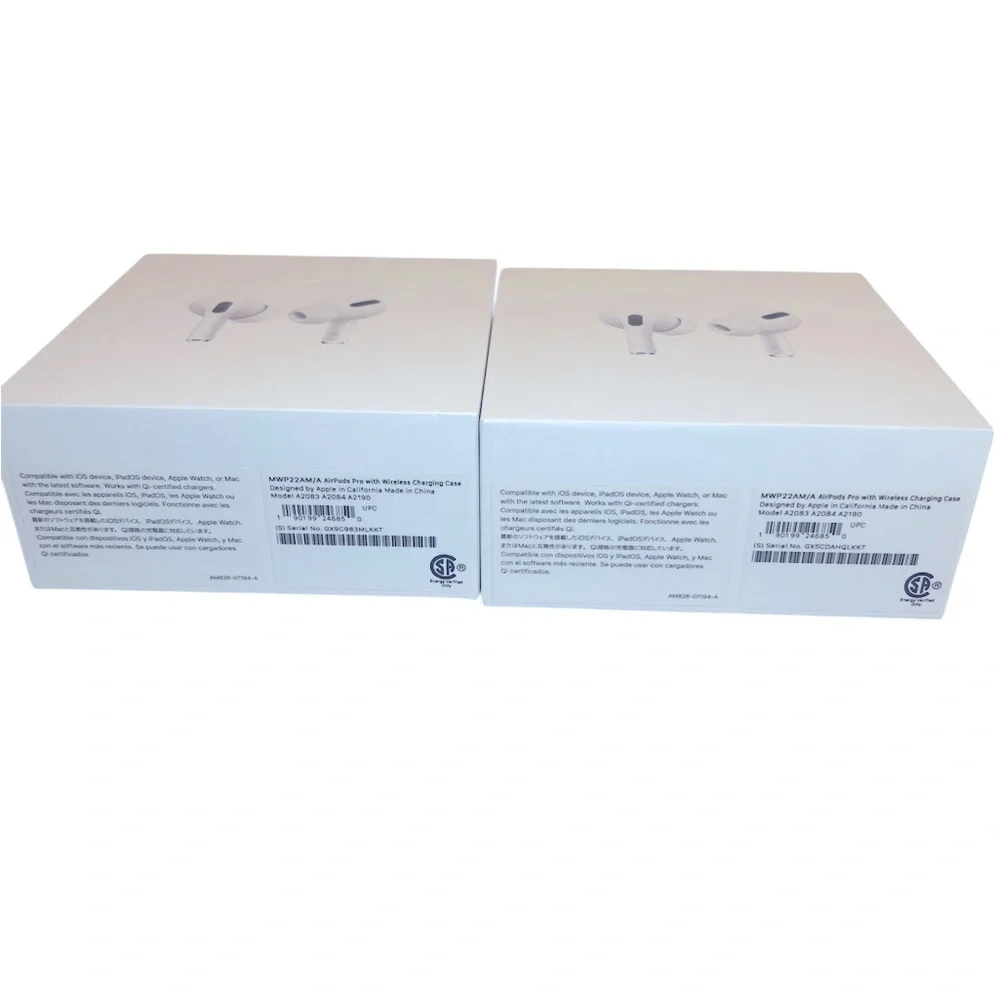 EMPTY BOXES ONLY—White Wireless Apple Earbuds AirPods Pro.